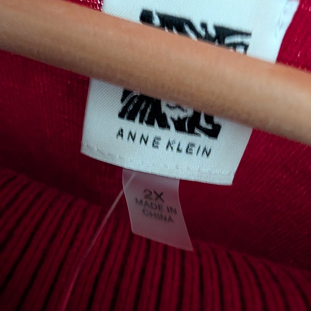 Anne Klein Vibrant Red Cowl Neck Sweater 2X *Slight Imperfections* - Picture 9 of 9